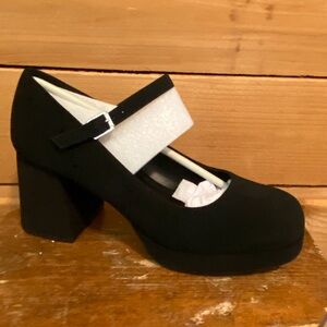 Soda "NOSTA" Mary Jane Platform Chunky Heel Pump with Adjustable Ankle Strap